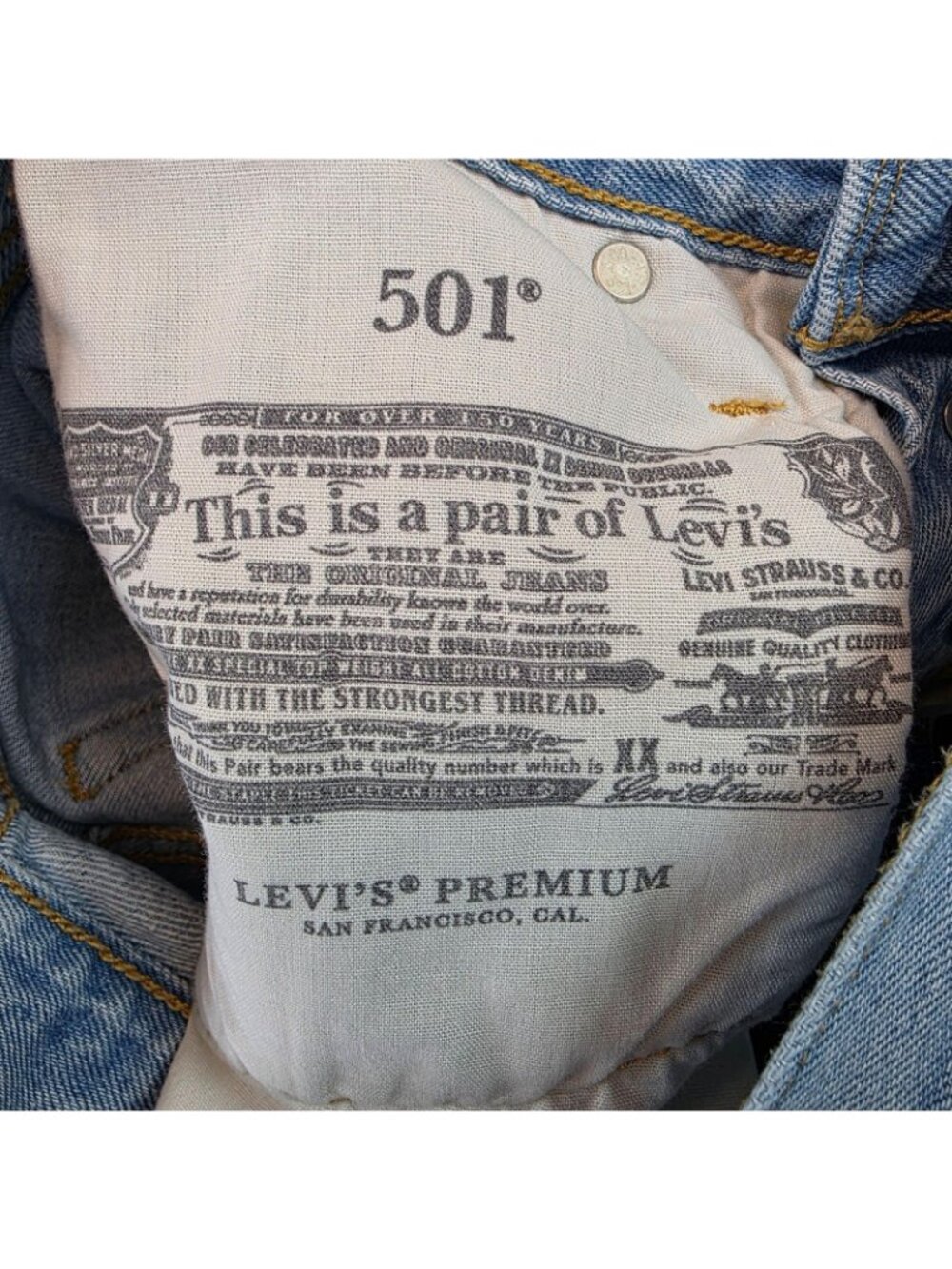 Levis Premium 501 Straight Jeans Womens W23 Blue Light Wash High Rise Denim - Picture 6 of 16